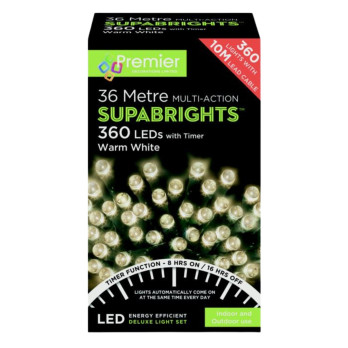 Premier 360 LED Multi Action Supabrights With Timer Warm White/Green