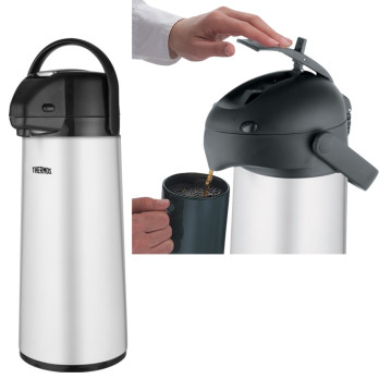 Thermos Lever Action Pump Pot 2.5L Stainless Steel vacuum insulated