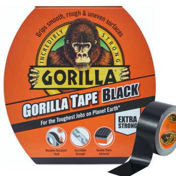 Gorilla Tape Black 11m Roll Extra strong double-thick Weather-Resistant shell