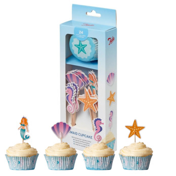 Tala Mermaid 24 foil cupcake set and accompanying toppers