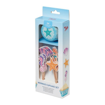 Tala Mermaid 24 foil cupcake set and accompanying toppers