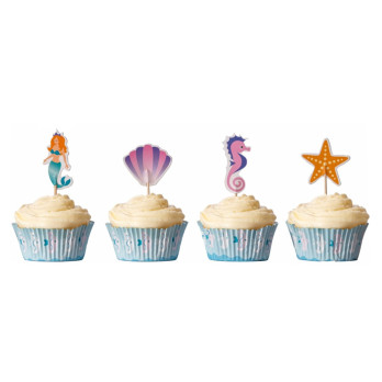 Tala Mermaid 24 foil cupcake set and accompanying toppers