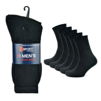 Tom Franks Mens Black Sport Socks Pack 5