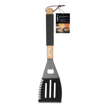 Chef Aid BBQ Spatula With Serrated Edge durable stainless steel ergonomic handle for comfort