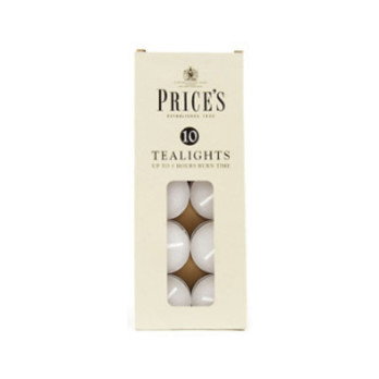 Price's Candles White Tealights Pack 10