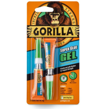 Gorilla Super Glue Gel 2x3g Dries in 30 seconds no clamping needed