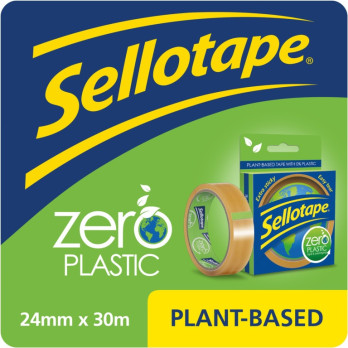 Sellotape Zero Plastic Tape 24mm X 30m anti-tangle easy to tear perfect for gift wrapping