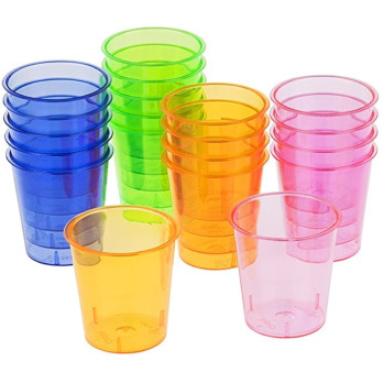 Chef Aid Shot Glasses 20 Pack Bright and Colorful Design. Party Essential