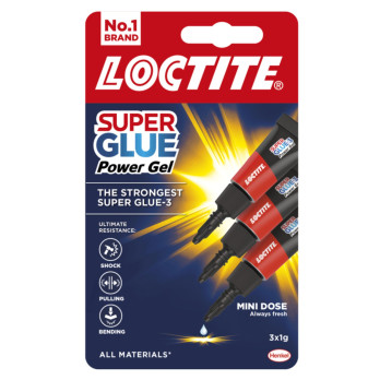 Loctite Super Glue Power Gel Mini Trio 3 x 1g