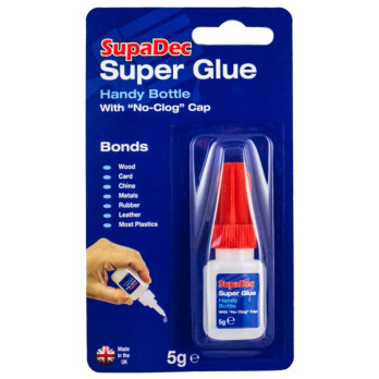 SupaDec Super Glue 5g ideal for rubber leather plastics