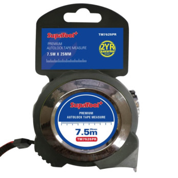 SupaTool Premium Auto Lock Tape Measure 7.5m x 25mm