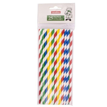 Castleview Multi Colour Striped Paper Straws Pack 25 features eco-friendly 7.75 inches