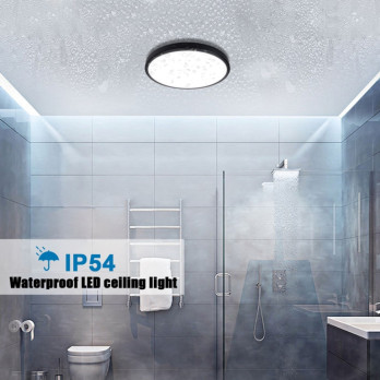 Extrastar 18W LED Bathroom Ceiling Light Black