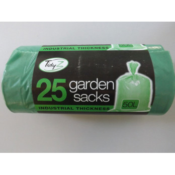 Tidyz Industrial Garden Bags Roll of 25 capacity 50 litre