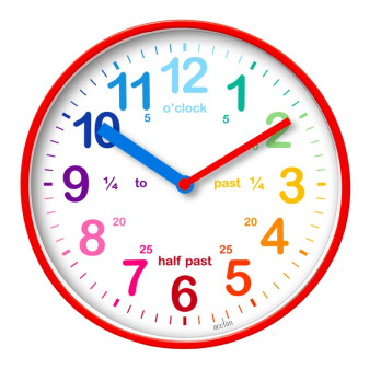 Acctim Wickford Kids Time teaching wall clock 20cm Red