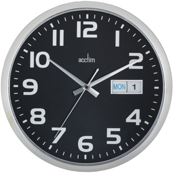 Acctim Supervisor Wall Clock Black Day & date display