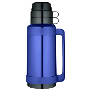 Thermos Mondial Flask 1L glass vacuum insulated interlocking cups for serving