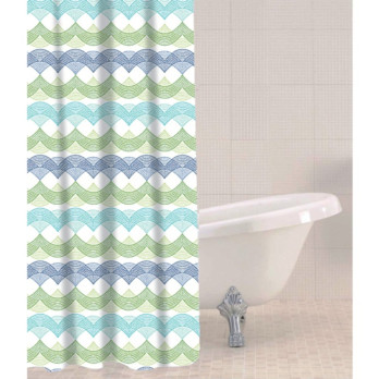 Sabichi Shower Curtain 180 x 180cm Waves ocean themed colours