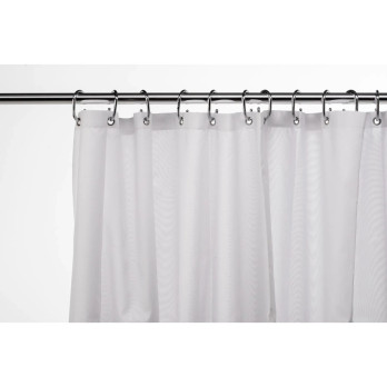 Croydex Textile Shower Curtain - Plain Polyester White