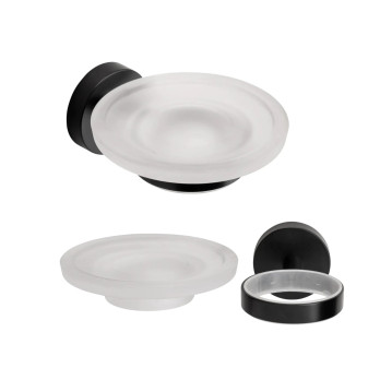 Croydex Flexi Fit Matt Black Soap Dish And Holder Easy fit