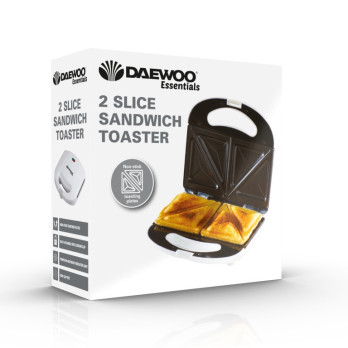 Daewoo Sandwich Toaster 2 Portion durable non-stick coating power and cook ready light