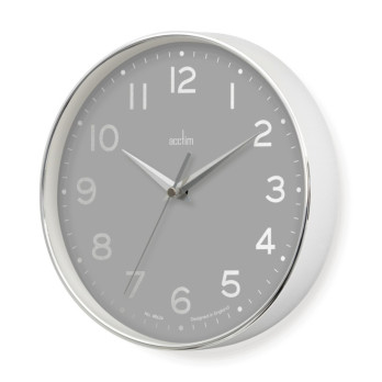 Rand Wall Clock 20cm Grey foil numbers & scissor hands