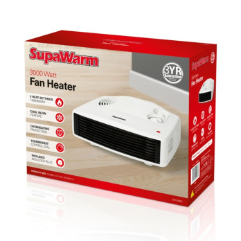 SupaWarm Fan Heater 3000w Overheating protection Thermostat control dial