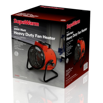 SupaWarm Heavy Duty Space Heater 3000w IP24 thermostat 1.45mtr cable