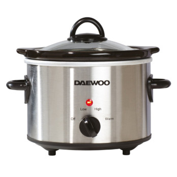 Daewoo Stainless Steel Slow Cooker 1.5L 3 heat settings 100W power