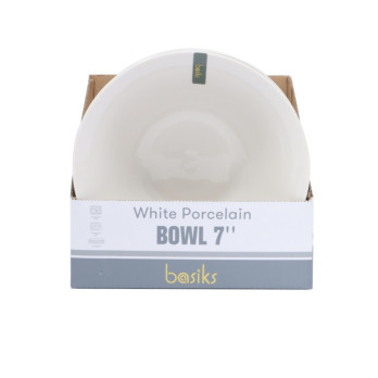 Basiks White Porcelain Bowl 7"