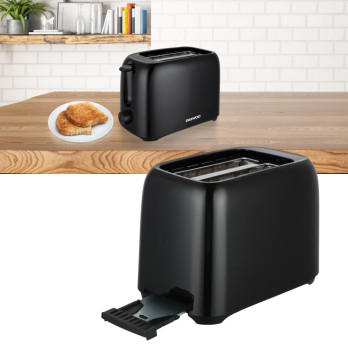 Daewoo Plastic Toaster 2 Slice Black - 700W power - 6 browning settings