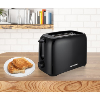 Daewoo Plastic Toaster 2 Slice Black - 700W power - 6 browning settings