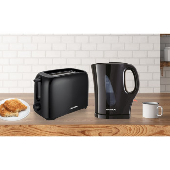 Daewoo Plastic Toaster 2 Slice Black - 700W power - 6 browning settings