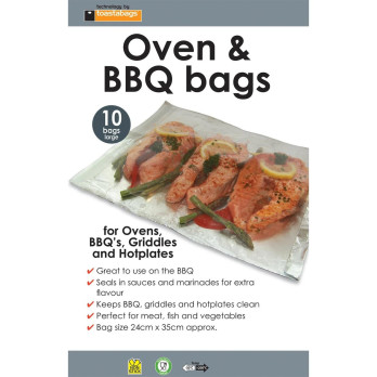 Toastabags Oven & BBQ Bags Large 10 Pack approximately 24 x 35 cm ideal for cooking meat fish and vegetables