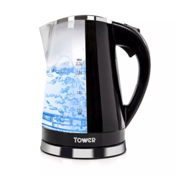 Tower LED Kettle 2200w 1.7L capacity for up to 7 cups 360 degree swivel base