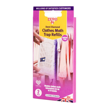 Zero In Demi-Diamond Clothes Moth Killer Refill - Twin Pack  24 weeks moth protection Chemical-free