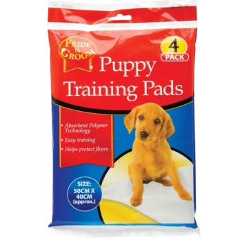 Pride & Groom Puppy Training Pads 50cm x 40cm Pack of 4 Odor Neutralizing Super Absorbent