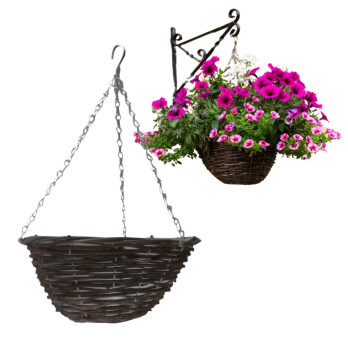 Ambassador Willow Hanging Basket 12" - Complete with liner & chain