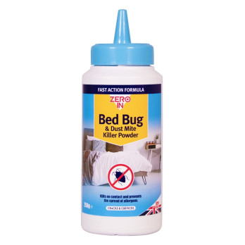 Zero In Bed Bug & Dust Mite Killer Powder 250g infestations on mattresses & furniture Poison-free